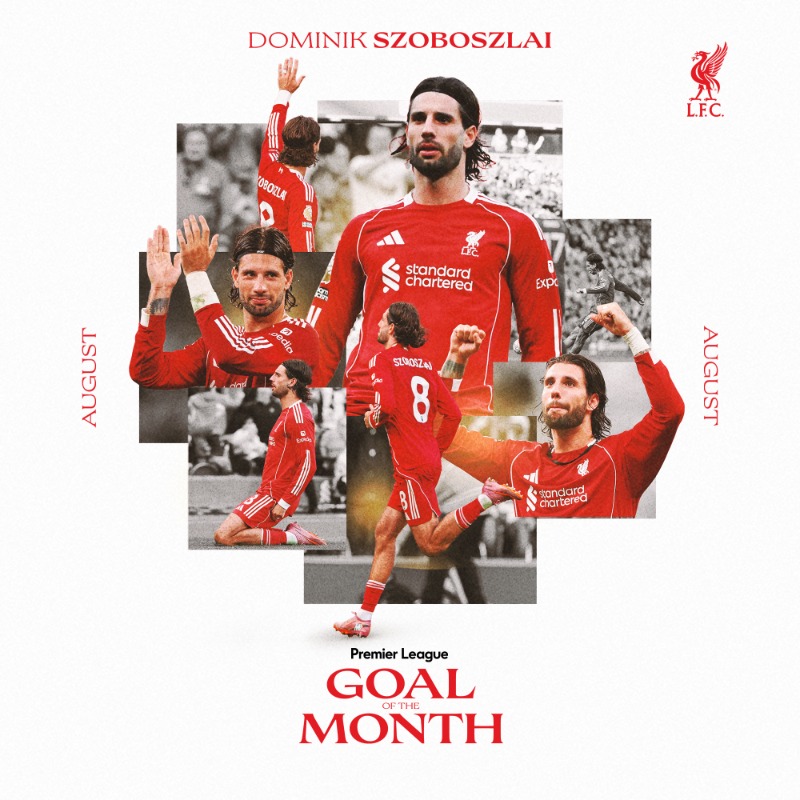 V站-官方：索博斯洛伊战阿森纳任意球当选英超8月最佳进球